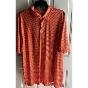 GREG NORMAN PLAY DRY MENS XXXL Polo Orange Blue Design Golf Preppy 3 Button
